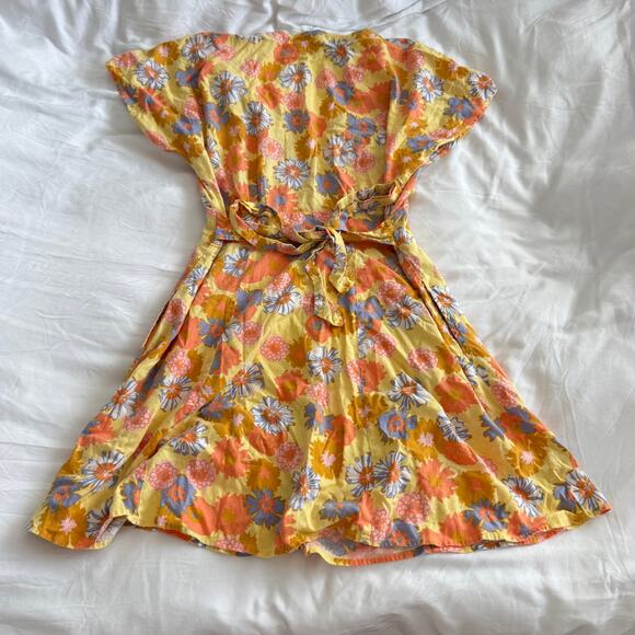 Marine Layer Camila A-Line Minidress in Yellow Vintage Floral Print Size M - Picture 4 of 5